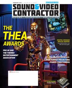 Sound & Video Contractor - February 2012 | ISSN 0741-1715 | TRUE PDF | Mensile | Professionisti | Audio | Home Entertainment | Sicurezza | Tecnologia
Sound & Video Contractor has provided solutions to real-life systems contracting and installation challenges. It is the only magazine in the sound and video contract industry that provides in-depth applications and business-related information covering the spectrum of the contracting industry: commercial sound, security, home theater, automation, control systems and video presentation.