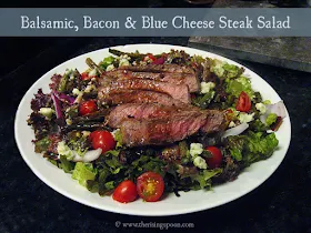 Balsamic, Bacon & Blue Cheese Grass-Fed Steak Salad | The Rising Spoon