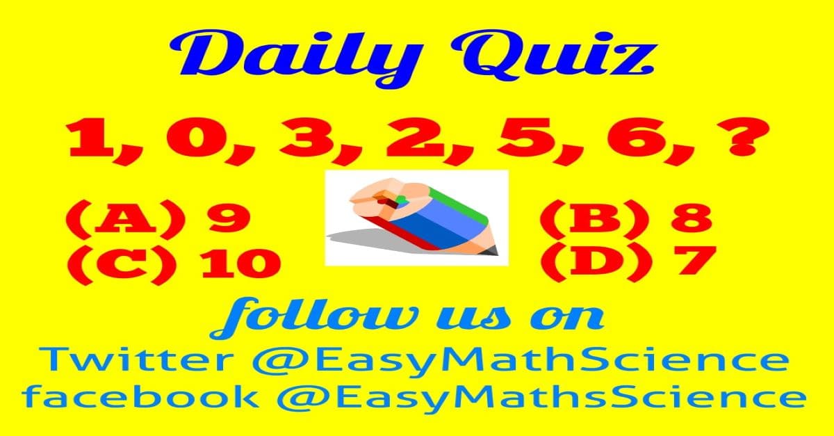 Maths Daily Quiz Question 4