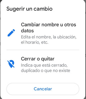 Sugerir cambio en Google Maps