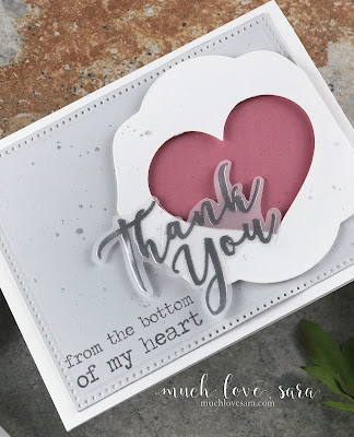 Sweet, pretty, and simple to recreate.  This Thank you Handmade card, features Fun Stampers Journey Heart-Felt and Treat Label Dies, along with the Many Thanks ATS stamp set.  