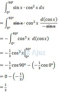 Int sin x cos^2 x dx, Integral substitusi