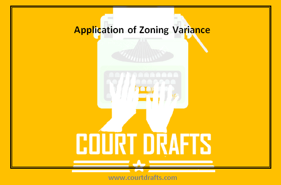 Application of Zoning Variance