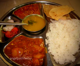 A wholesome Maharashtrian thali (meal)