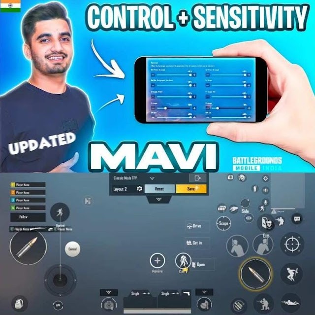Mavi BGMI 2 Finger Control Code + Sensitvity Code, TX Mavi Controls and Sensitivity