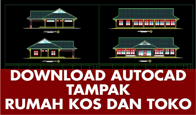 Download Tampak Rumah Kos dan Toko Autocad File