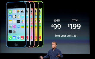 iPhone 5C showcase showing pricing