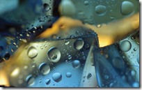 Abstract of drops of water on cube