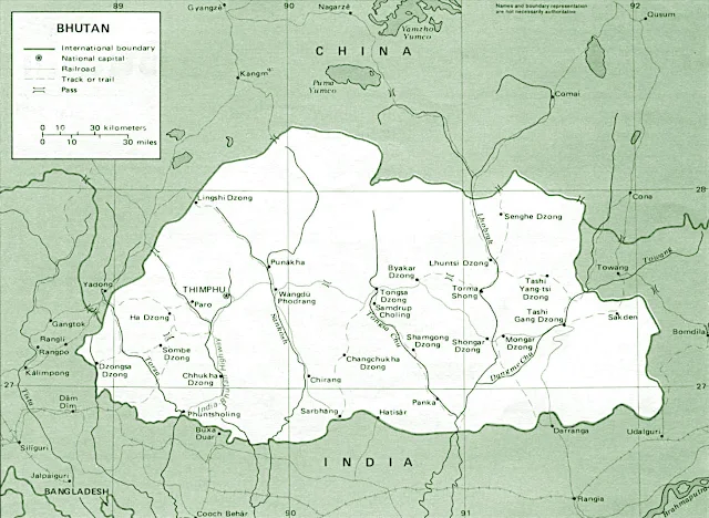 image: Bhutan Political Map