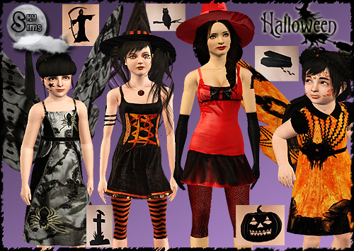 Halloween Costumes, Accessories and Tattoos by Nadiah. Download at SkySims