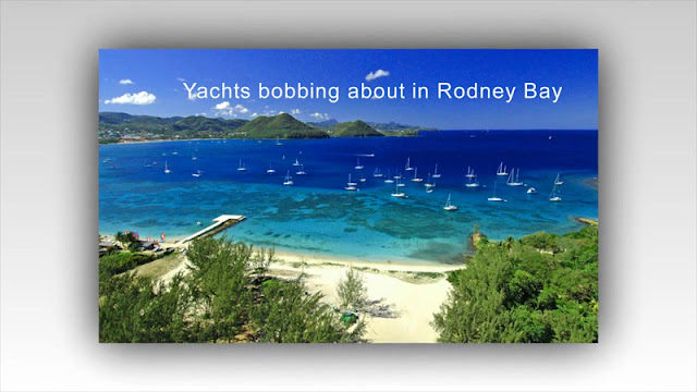 Yachts bobbing at Rodney Bay