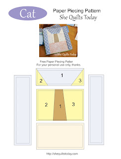 Cat paper piecing pattern