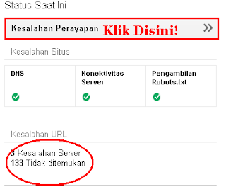 Penyebab dan Cara mengatasi error 404 di webmaster tool