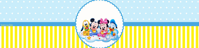 Disney Babies in Light Blue and Yellow,  Free Printable  Labels.