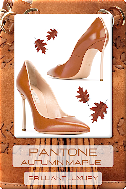 ♦Pantone Fashion Color Autumn Maple #pantone #fashioncolor #brown #shoes #bags #brilliantluxury