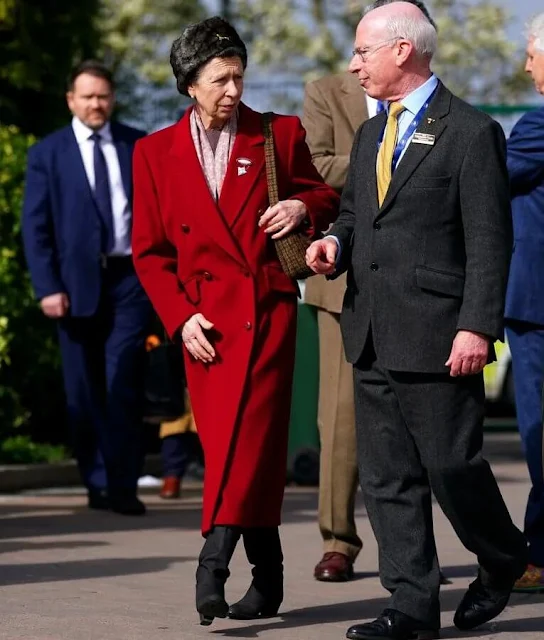 Princess Royal and her husband Sir Timothy Laurence attended the Cheltenham Festival. Princess Anne wore a red coat