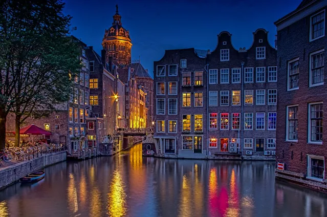 Amsterdam luci notturne