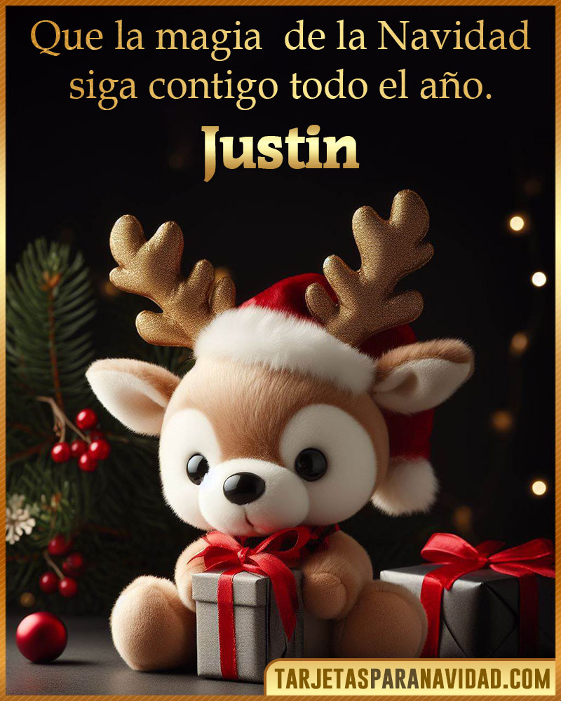 Felicitaciones de Navidad originales para Justin