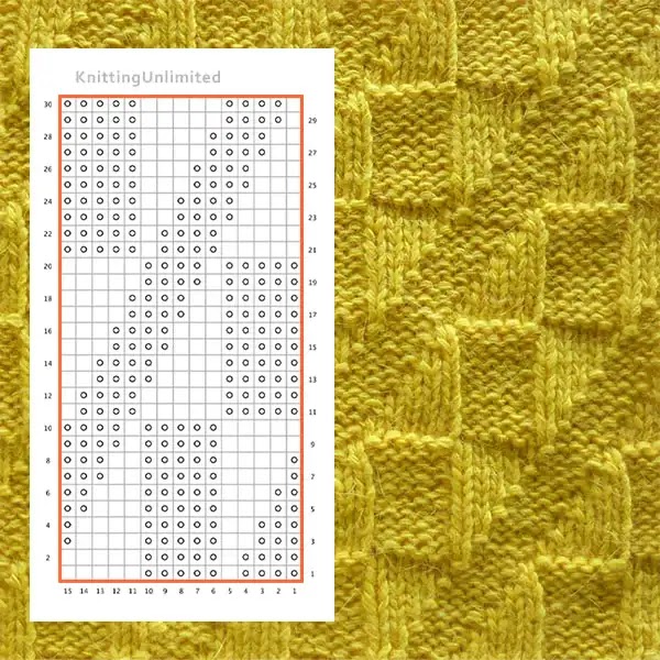 The Mirrored Triangles stitch is a beautiful and intricate design that can be achieved using only knit and purl combinations.