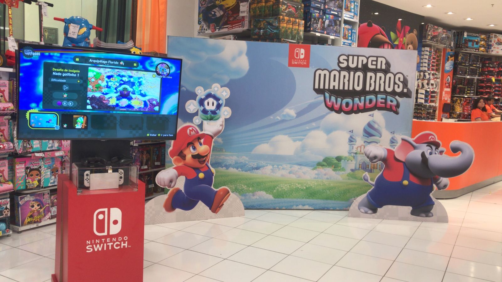 Super Mario Bros. Wonder Nintendo Switch + Autocolantes de Oferta
