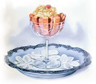 chocolate trifle dessert vintage artwork digital download clipart food image