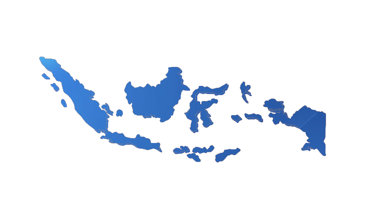 Peta Indonesia Warna Biru Cerah Tanpa Background (Transparan)