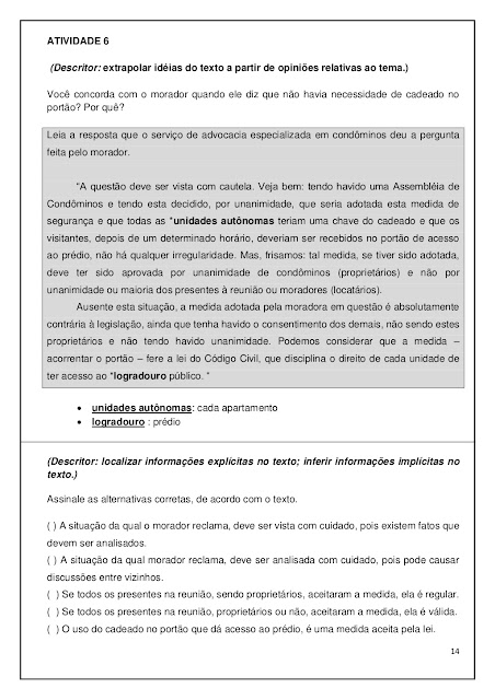 Leitura e interpretação de texto 5º ano