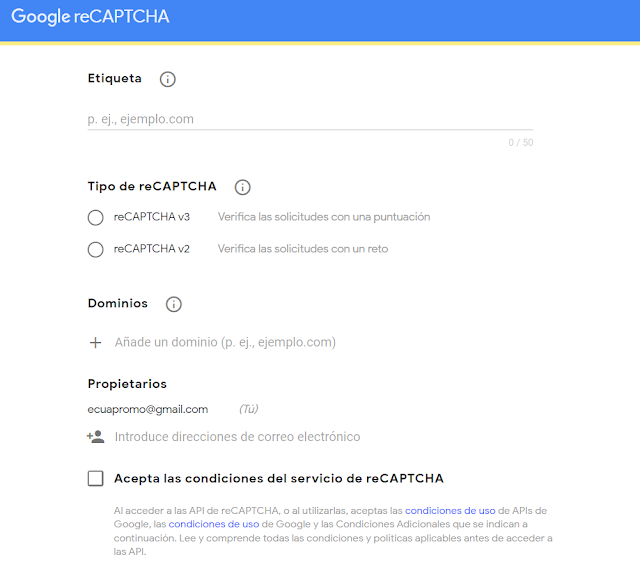 Luego escoje la opciòn v3 Admin Console, y selecciona el signo + para añadir un sitio web.