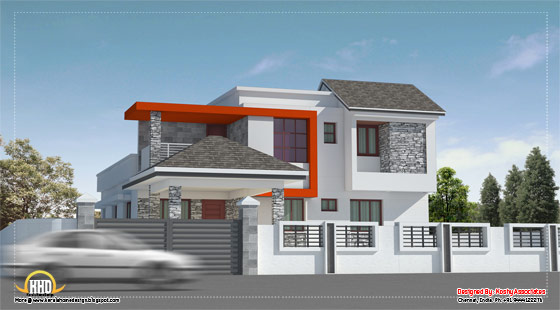 Modern house design in Chennai  - 2600 Sq. Ft. (242 Sq. M.) (289 Square Yards) - March 2012