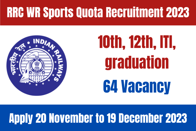 RRC WR Sports Quota Recruitment 2023 Notification Out Apply Online