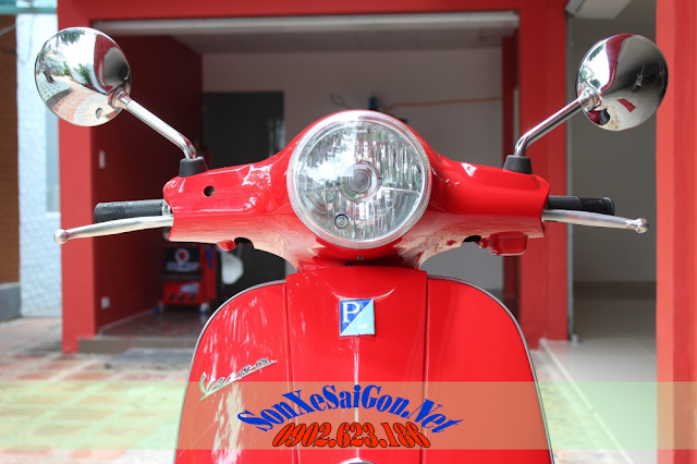 Sơn xe Vespa LX màu đỏ zin cực đẹp