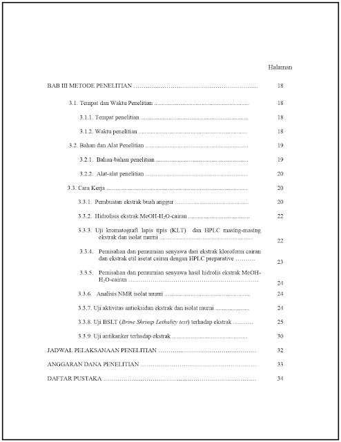 Contoh Daftar Isi Proposal