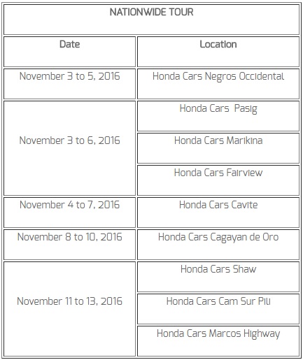 Honda BR-V Nationwide Tour