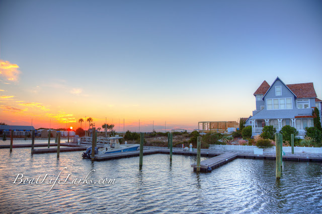 Bald Head Island Marina at sunset