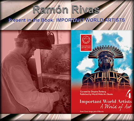 Ramón Rivas y el libro: "IMPORTANT WORLD ARTIST"