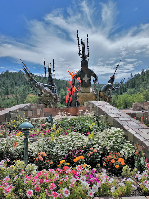 Ga'an Crown Dancers art installation, Inn of the Mountain Gods, Mescalero, New Mexico. August 2021. Credit: Mzuriana.