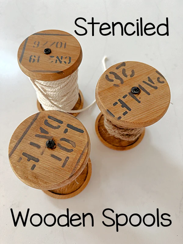 wooden spool tops with overlay