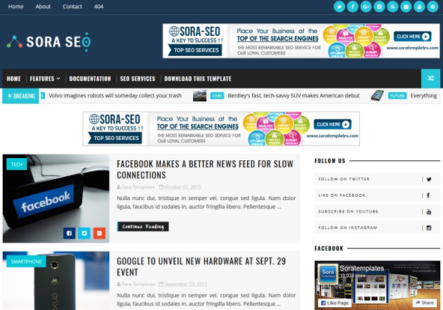 Sora Seo Blogger Template