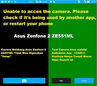 Camera Asus Zenfone 2 ZE551ML error can not be used.