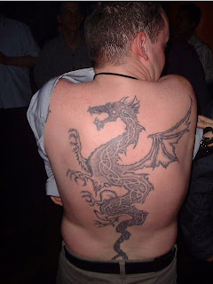 Large back body dragon tattoo