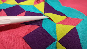 English paper pieced mini quilt from the book "A Stitch in Time" by Sharon Burgess of Lilabelle Lane
