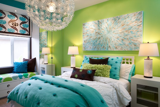 Teen Girl Bedroom Blue Green