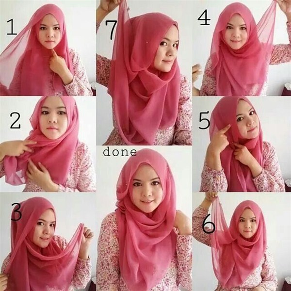 contoh tutorial hijab segi empat kreasi demam isu terbaru 2017/2018