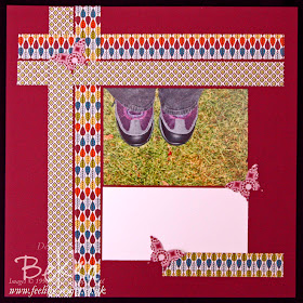 These Boots Scrapbook Page using the International Bizarre Designer Series Papers from Stampin' Up!  Check out Bekka's Blog each Saturday for another Inspiring Scrapbooking Page