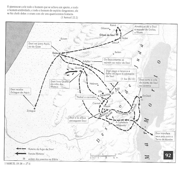 Resultado de imagem para saul persegue a davi mapas