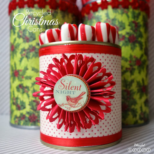 DIY Recycled Christmas Tin Cans from Blissful Roots