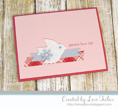 Peace Love Joy card-designed by Lori Tecler/Inking Aloud-stamps and dies from Papertrey Ink