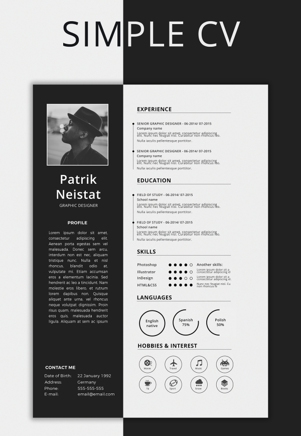 10+ Template Resume (CV) Kreatif Simple Minimalis Gratis 