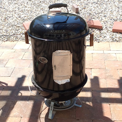 My charcoal smoker: a modded Brinkmann (ECB) and Weber Jumbo Joe hybrid