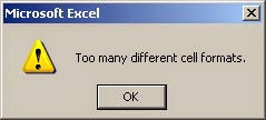 Pesan Error Too Many Different Cell Formats